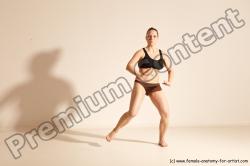 Underwear Martial art Woman White Moving poses Average long colored Dynamic poses Academic